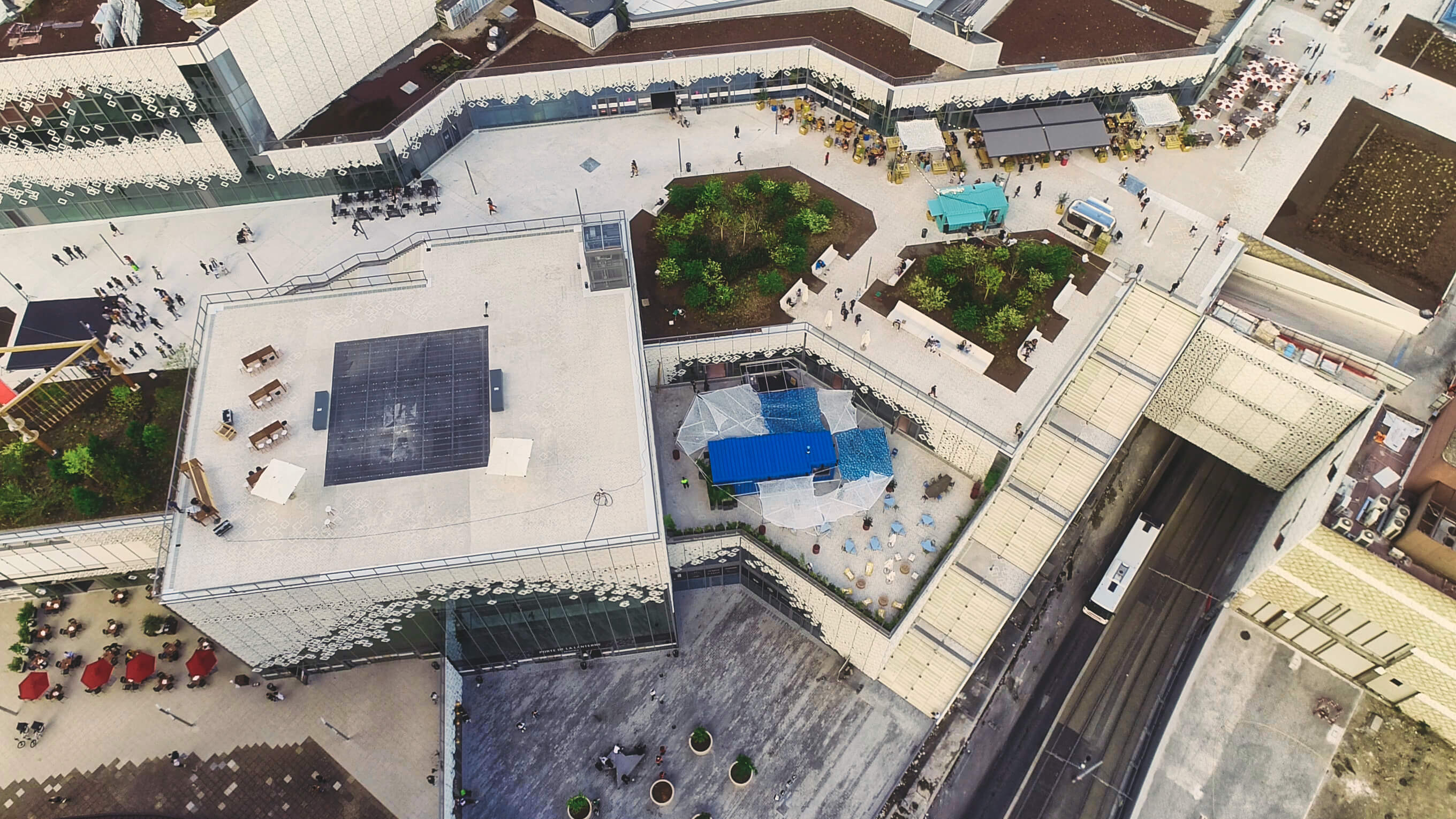 A drone’s view of the new roof at Westfield La Part-Dieu